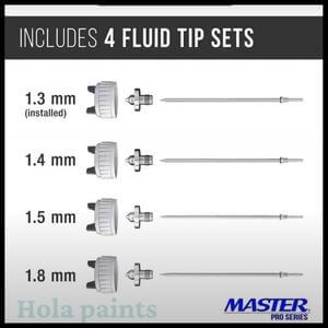 master pro 44 spray gun tips sizes