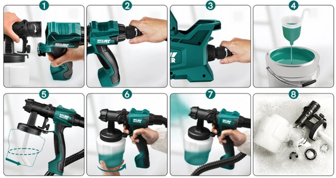 Step by Step Neu Master N3140 instructions for spraying