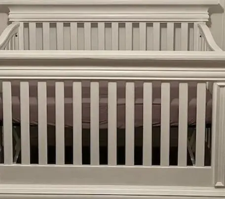 After baby bed painted white