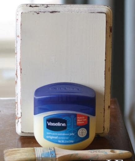 distress furniture with chalk paint and vaseline