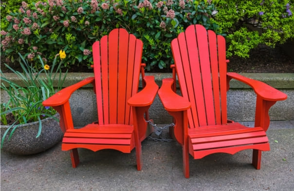 painted Adirondack chairs with HomeRight sprayer