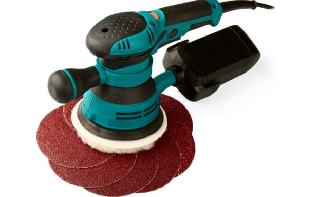 attach the sandpaper with electric sander