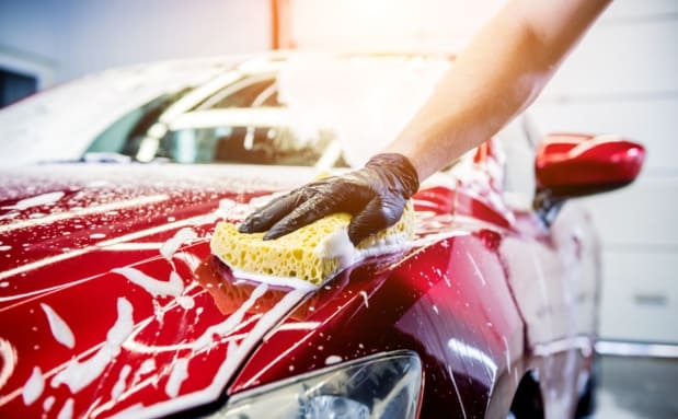 wash the car for sanding automotive paint