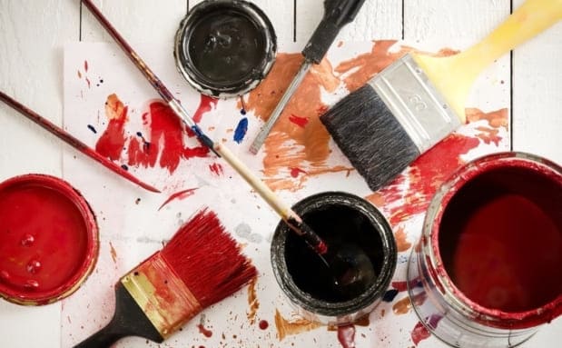 Use Paint Thinner To Clean Brushes & other tools