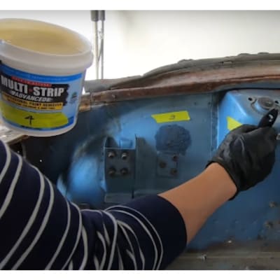 striping paint from metal using a Chemical Paint Stripper