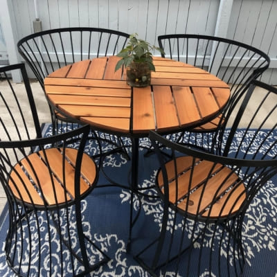After painting outdoor metal patio set