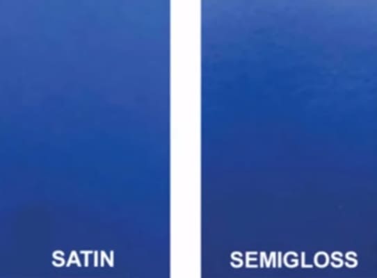 Satin and semigloss paint 