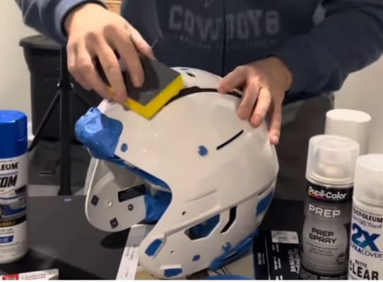 diy paint football helmet cleaning