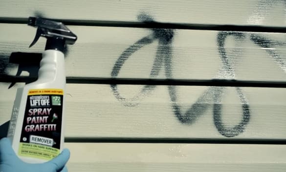 Matzenbacher's Lift off removing spray paint from vinyl siding