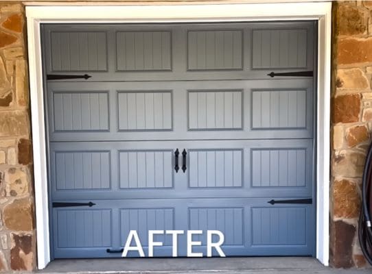 After painting metal garage door 